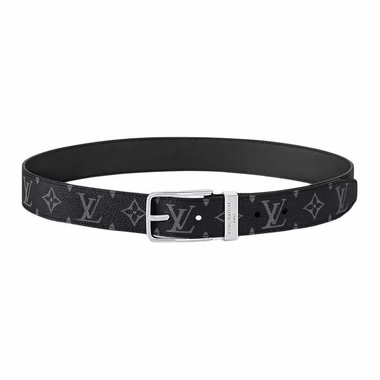 Louis Vuitton Canvas Logo Belt Black 3.5CM