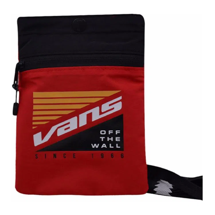 Vans Letter Print Crossbody Bag Red Black