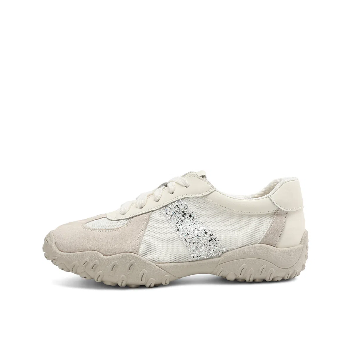 波尔谛奇 绒面革织物 显瘦百搭软底德训鞋 轻便增高 低帮 生活休闲鞋 女款