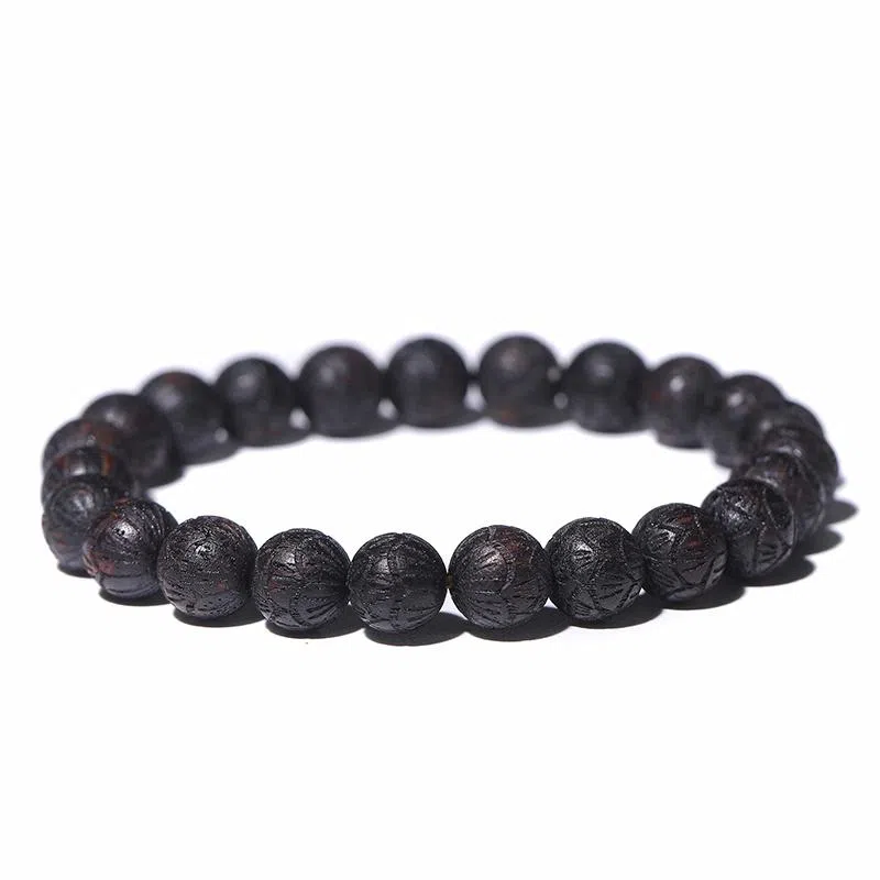 鶄鲤 老料紫黑油莲花珠 降真香 手串 男女同款情侣款