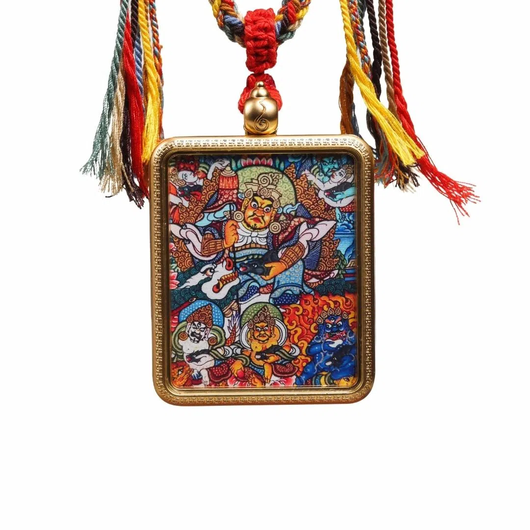 天台山 【天台山官方已祝福加持】天台山新中式国风扎基拉姆藏风唐卡招财转运诸事顺遂好运复古 合金 吊坠 男女同款情侣款