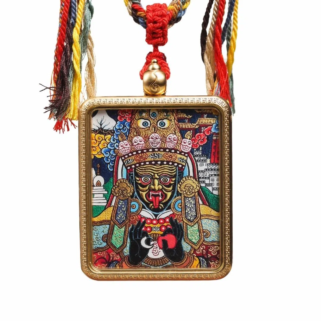 天台山 【天台山官方已祝福加持】天台山新中式国风扎基拉姆藏风唐卡招财转运诸事顺遂好运复古 合金 吊坠 男女同款情侣款