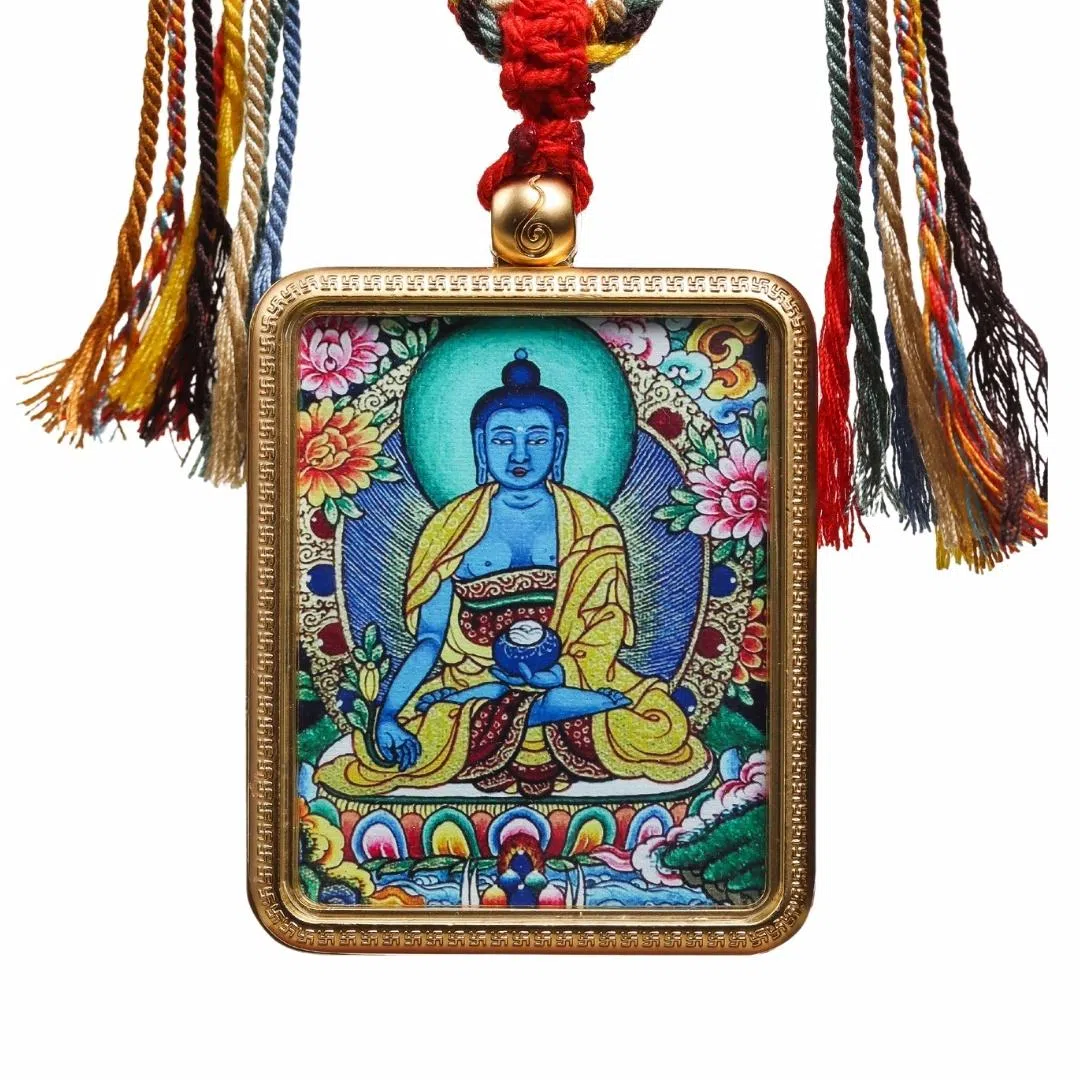天台山 【天台山官方已祝福加持】天台山新中式国风扎基拉姆藏风唐卡招财转运诸事顺遂好运复古 合金 吊坠 男女同款情侣款