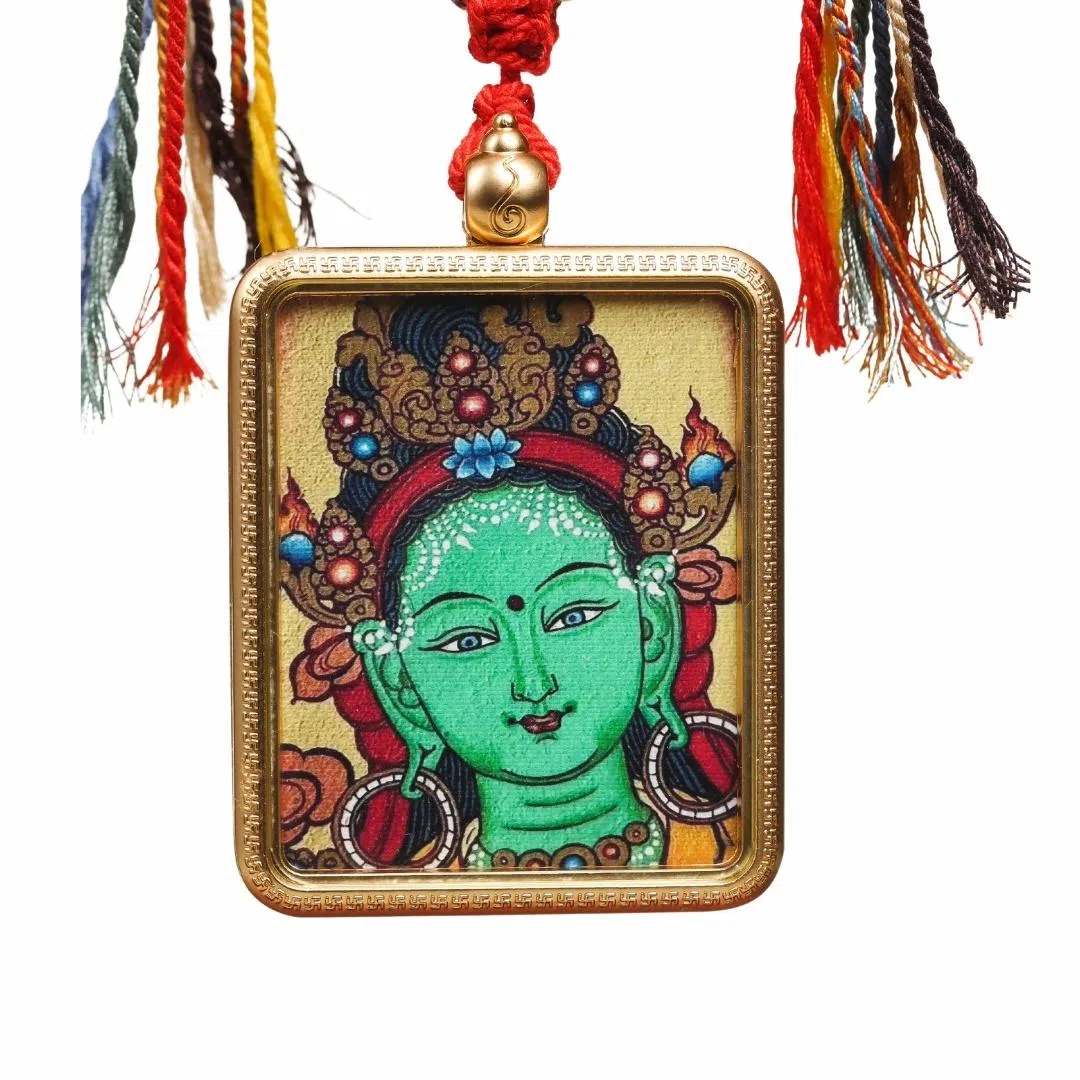 天台山 【天台山官方已祝福加持】天台山新中式国风扎基拉姆藏风唐卡招财转运诸事顺遂好运复古 合金 吊坠 男女同款情侣款