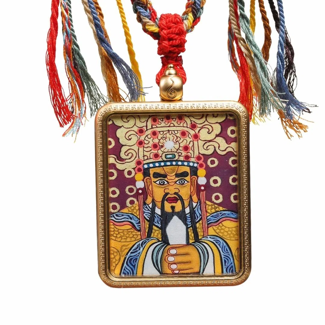 天台山 【天台山官方已祝福加持】天台山新中式国风扎基拉姆藏风唐卡招财转运诸事顺遂好运复古 合金 吊坠 男女同款情侣款