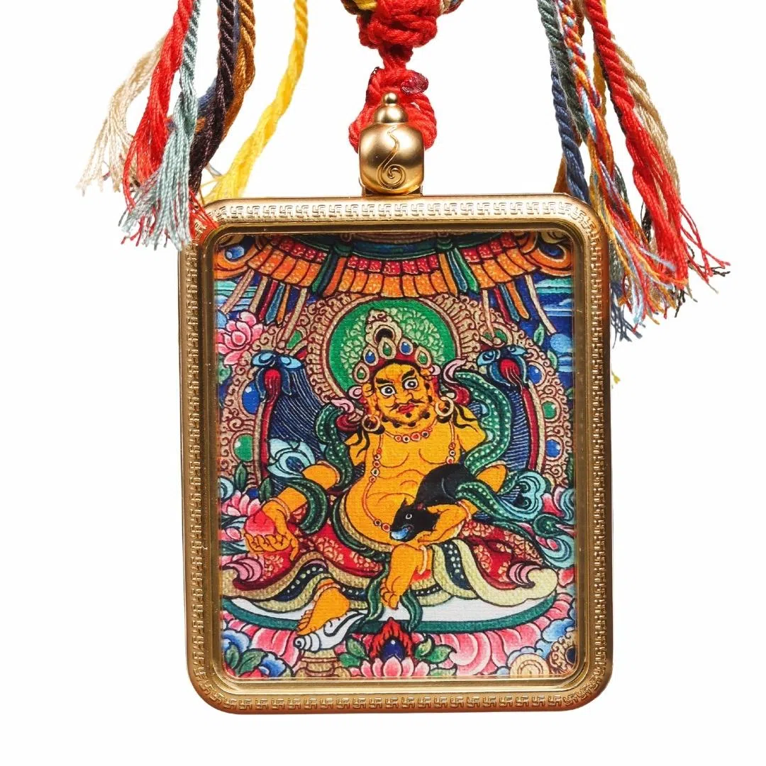 天台山 【天台山官方已祝福加持】天台山新中式国风扎基拉姆藏风唐卡招财转运诸事顺遂好运复古 合金 吊坠 男女同款情侣款