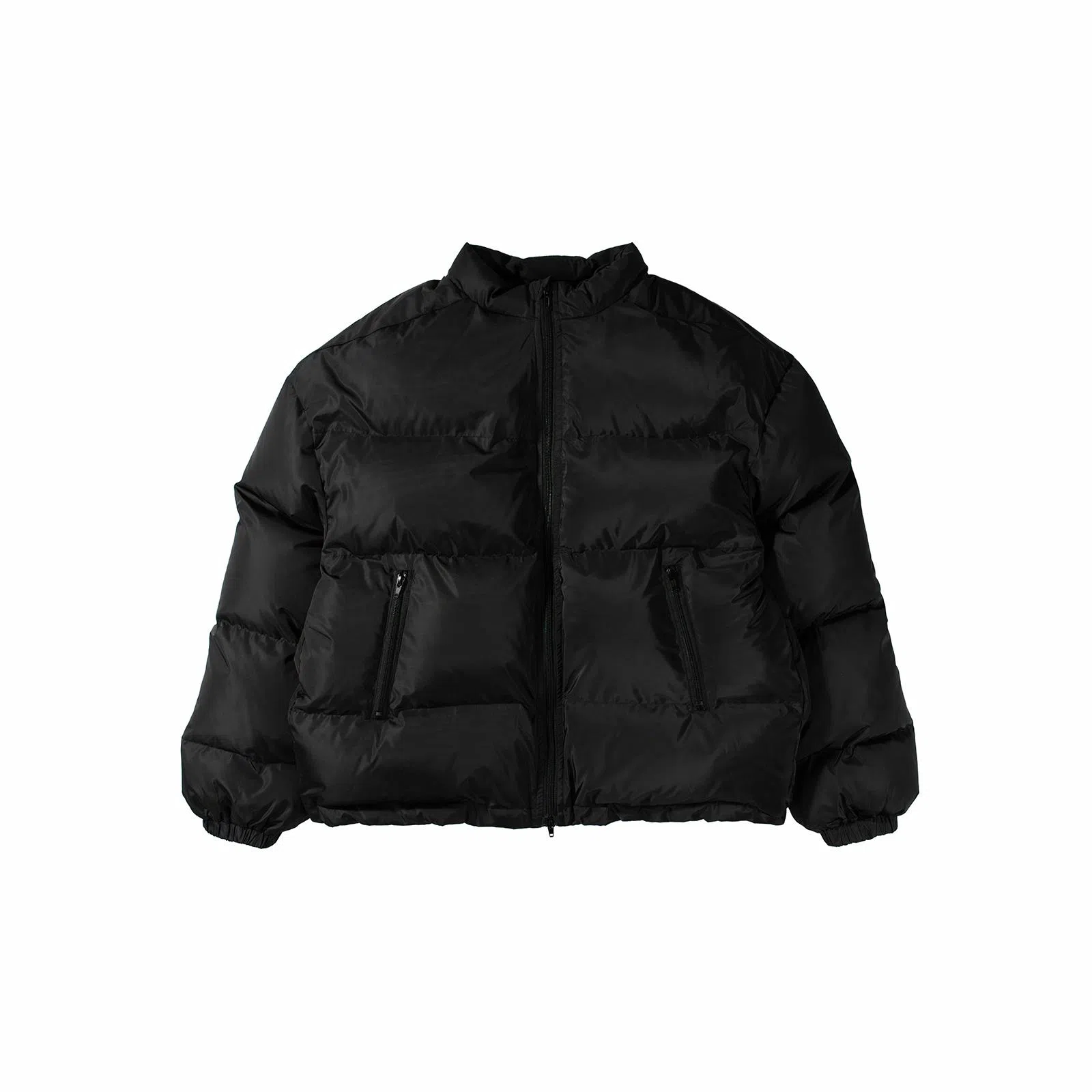 我是大卫 美式高街深立领加厚保暖宽松重工防寒棉服 男女同款 黑色