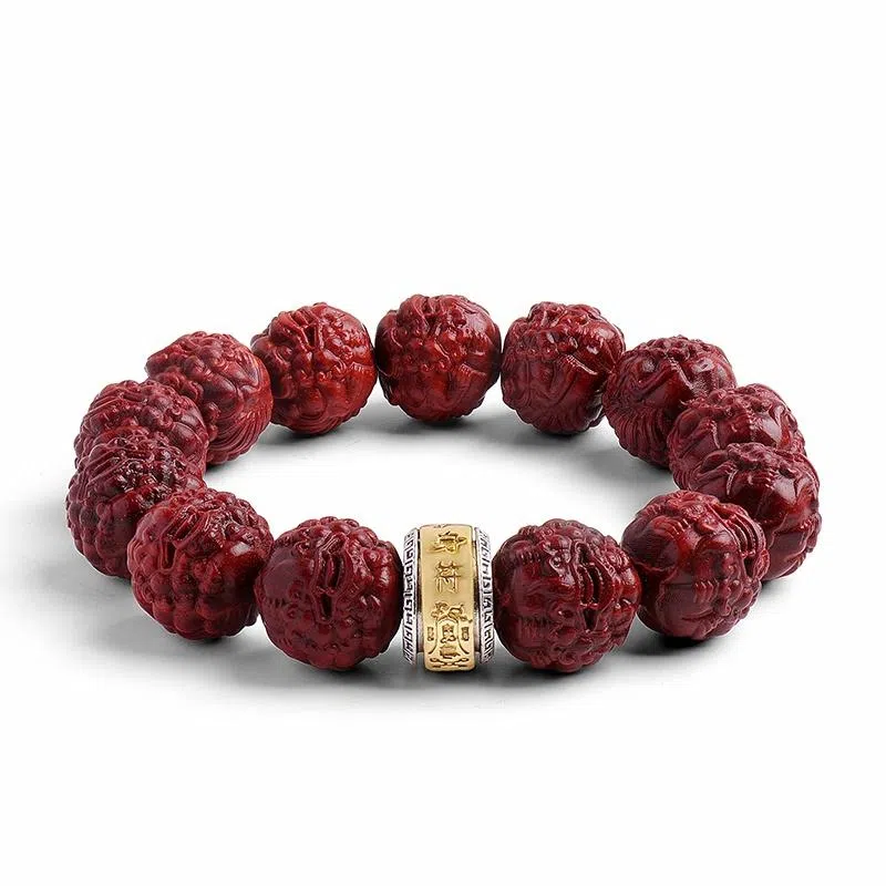 木盛缘 高油高密佛珠瑞兽貔貅文玩 小叶紫檀 手串 男款