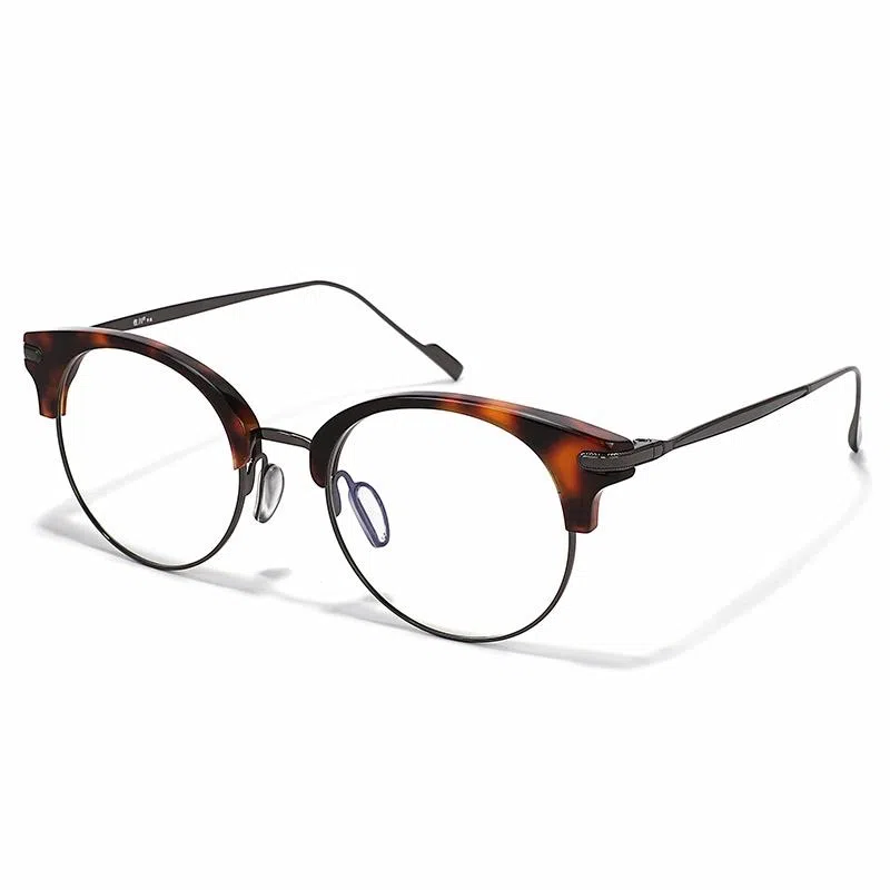 【可配度数】 佐川 超轻复古半框眼镜 韩版网红眼 可配防蓝光变色 β钛 圆形 光学镜架 男女同款情侣款