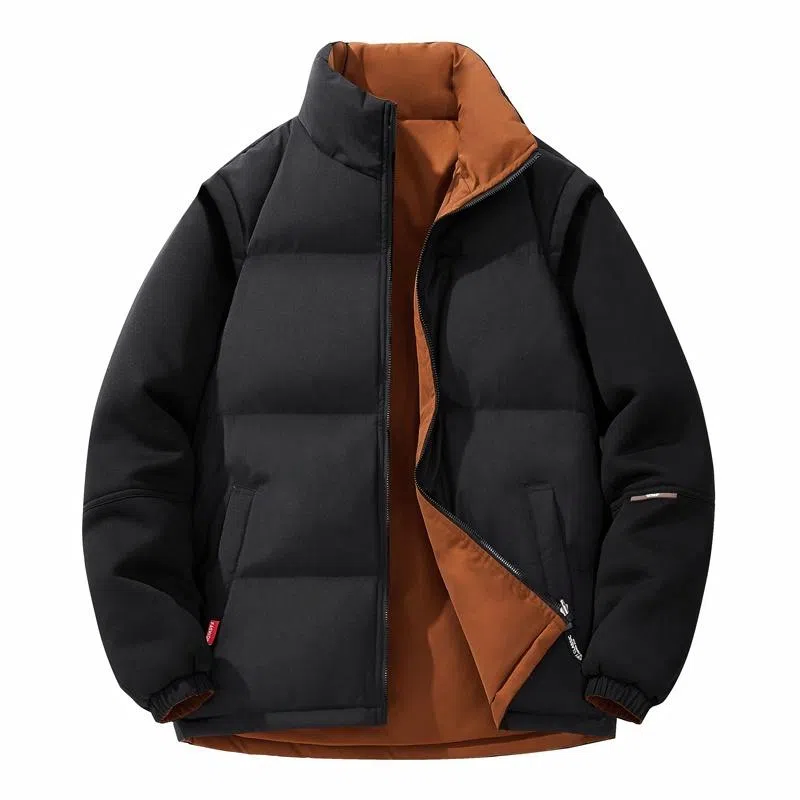 两面穿轻盈不臃肿加绒加厚防寒防水舒适吸汗保暖滑雪徒步宽松立领棉服 男款