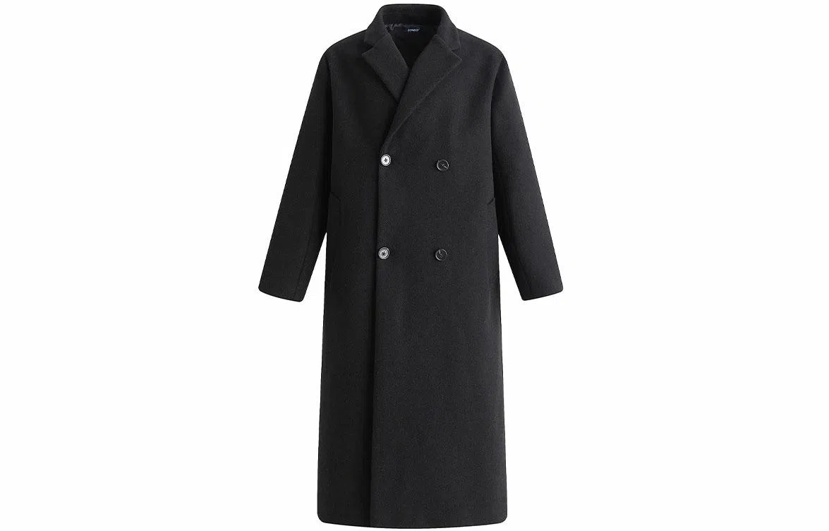 英伦轻熟风经典简约纯色双排扣外套休闲宽松百搭痞帅中长款通勤风衣 男女同款