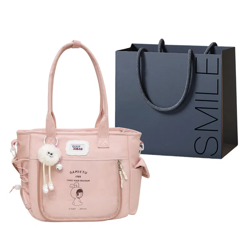 单肩包 可爱透明斜挎包包女学生手提包大容量卡通单肩托特包