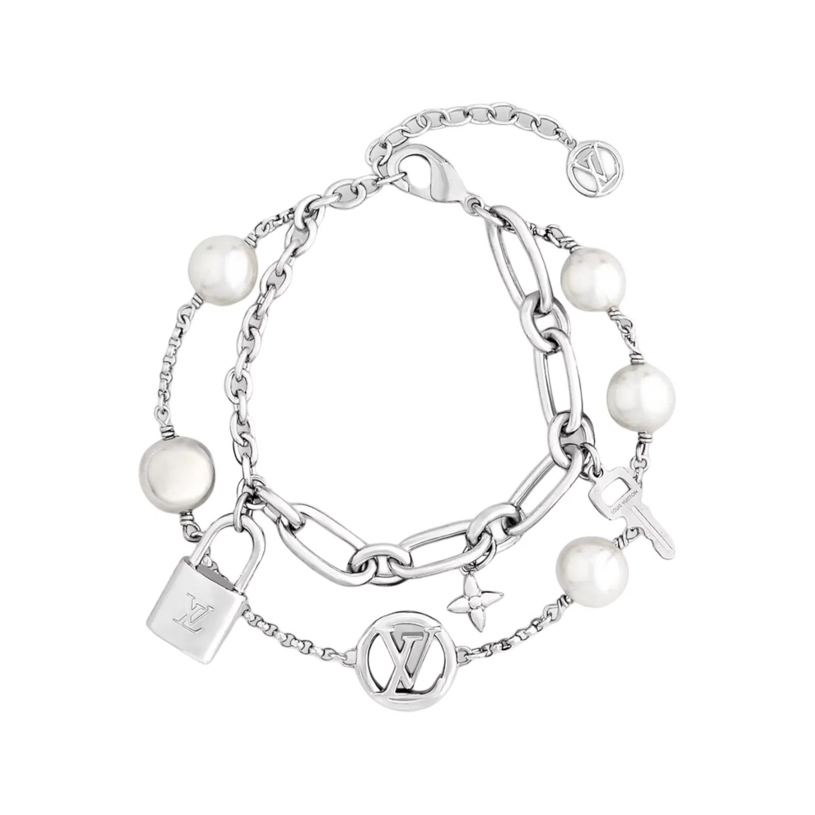 Louis Vuitton Beaded Metal Bracelet Palladium