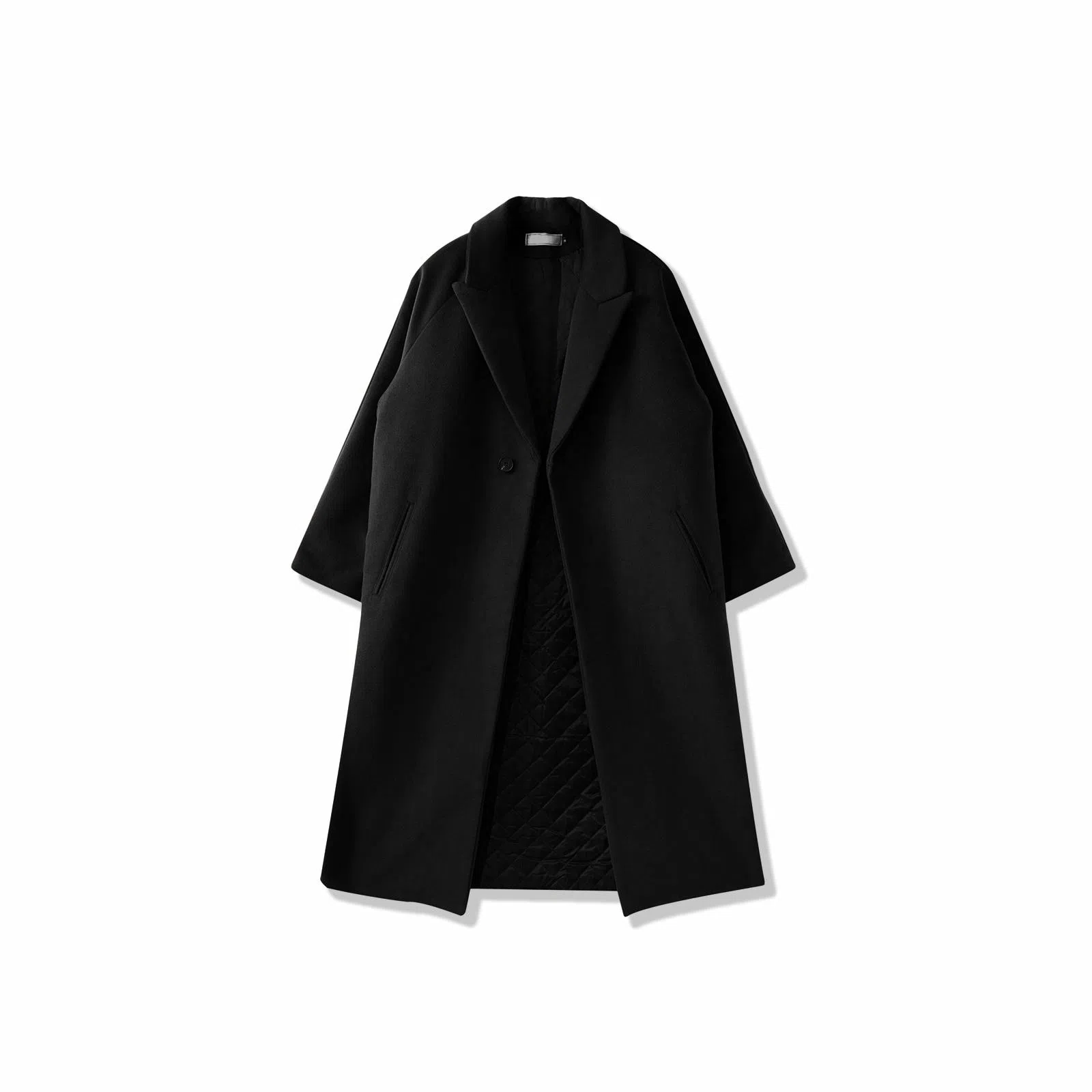 毛呢中长款加厚宽松韩版潮流百搭英伦风纯色过膝大衣 男女同款