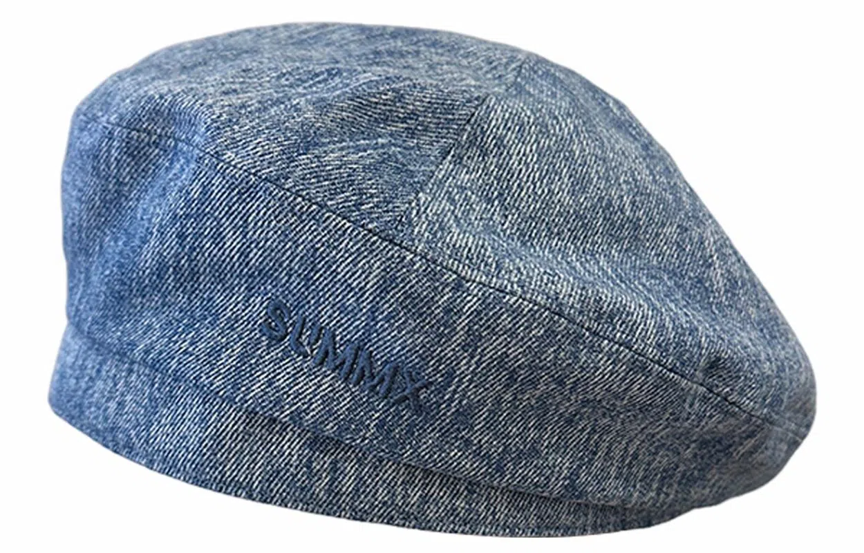 优幽兰 韩版百搭春夏季女水洗牛仔帽文艺复古大头围显脸小简约画家帽时尚高级感学生蓓蕾帽潮 聚酯纤维 贝雷帽 女款