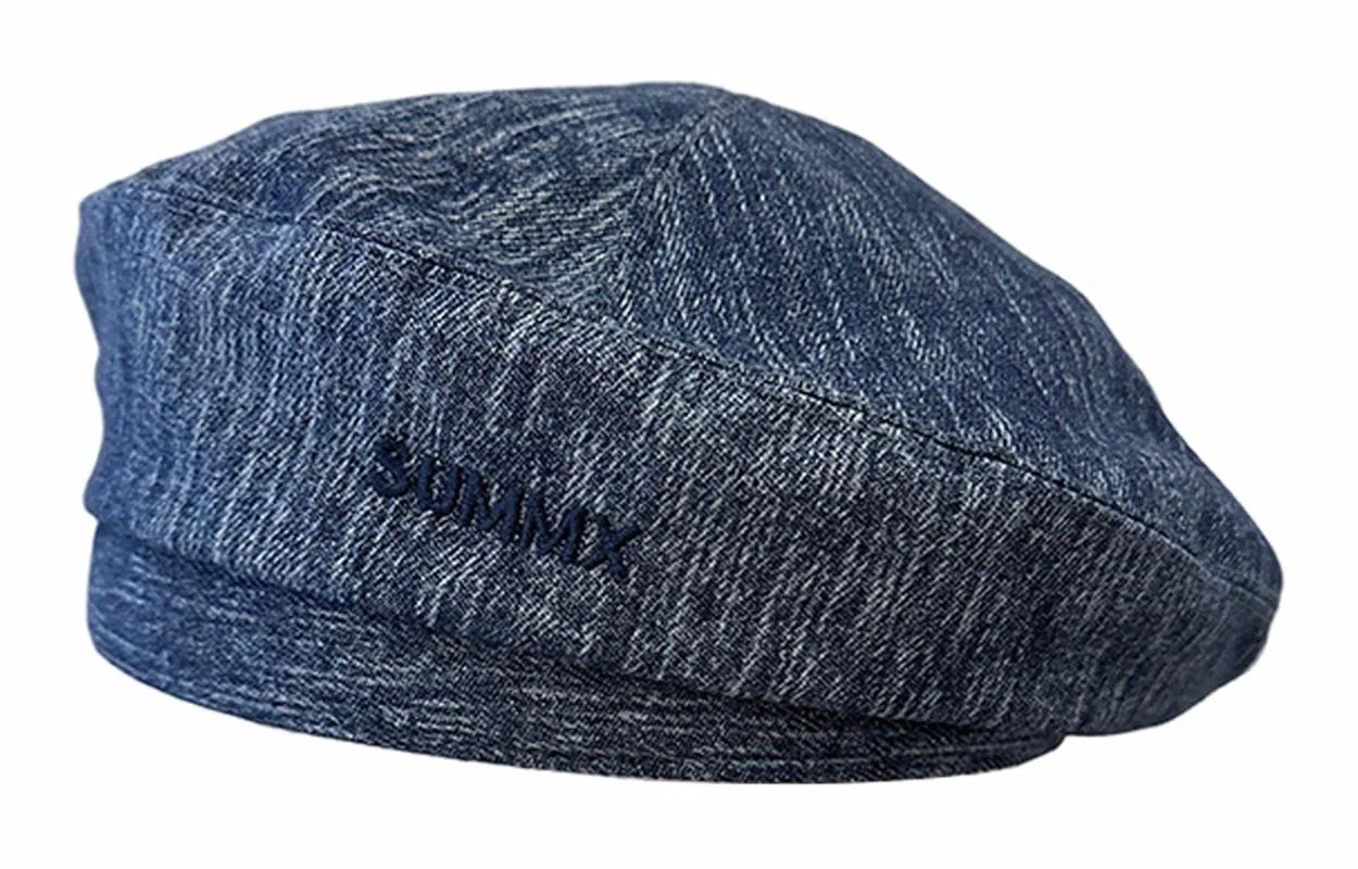 优幽兰 韩版百搭春夏季女水洗牛仔帽文艺复古大头围显脸小简约画家帽时尚高级感学生蓓蕾帽潮 聚酯纤维 贝雷帽 女款