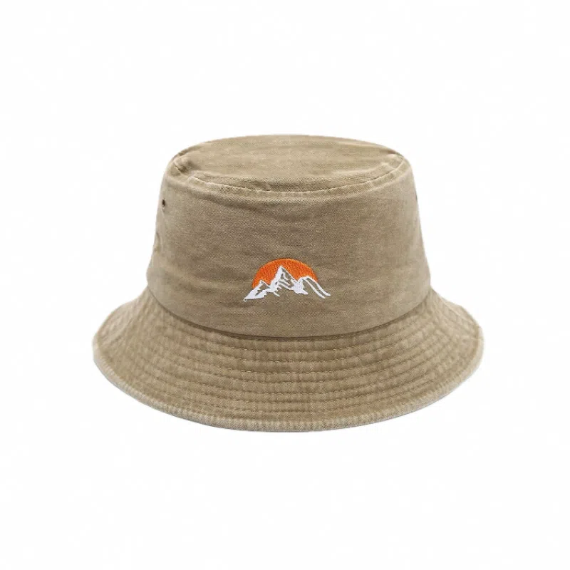 氧气樱桃 日系雪山刺绣户外防晒 棉 渔夫帽 男女同款情侣款