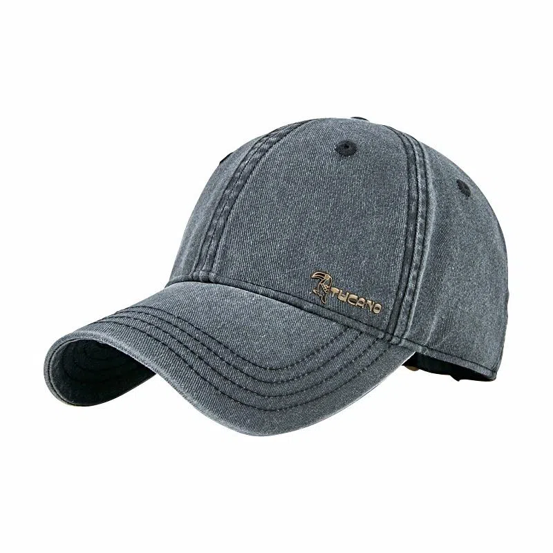 啄木鸟 时尚简约复古牛仔水洗棉加大加深宽檐遮脸防晒大头围显脸小 棉 鸭舌帽 男女同款情侣款