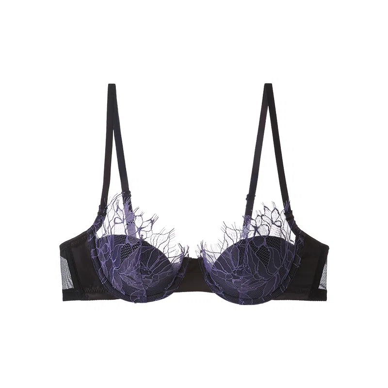 内在密码 薄款大胸显小半杯性感软钢圈上托防下垂法式蕾丝文胸 女款
