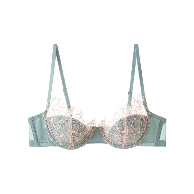 内在密码 薄款大胸显小半杯性感软钢圈上托防下垂法式蕾丝文胸 女款