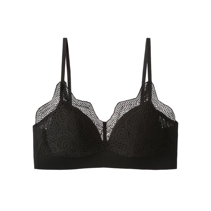 内在密码 法式三角杯蕾丝薄款大胸显小胸防下垂透气文胸 女款