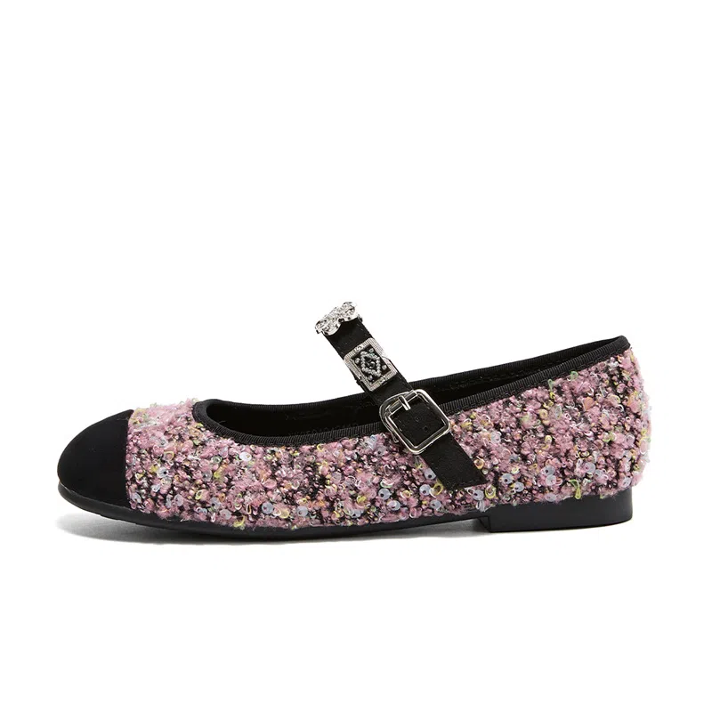 珂卡芙 织物 时尚潮流法式小香风复古百搭 玛丽珍鞋 女