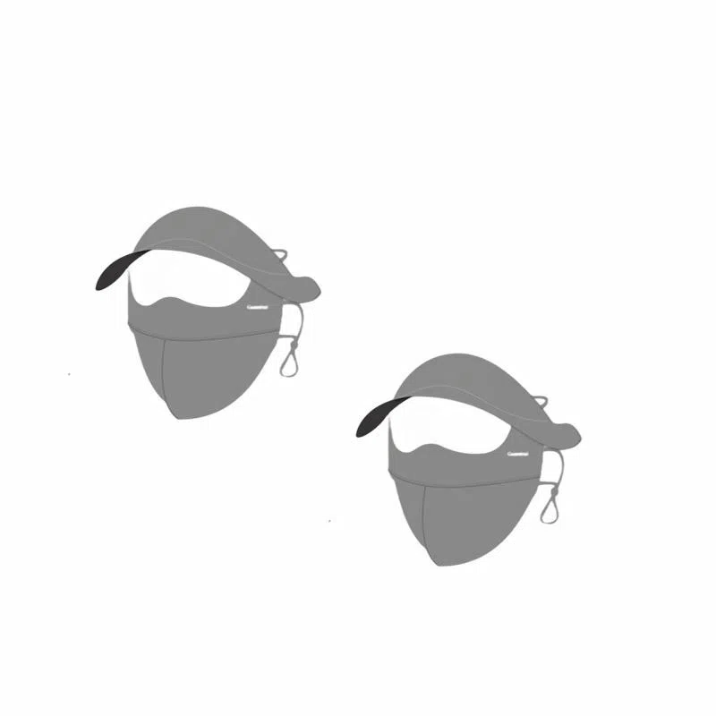 冠辉 夏季冰丝带帽檐遮全脸基尼百搭口罩女防紫外线遮阳大帽檐额面耳一体素颜神器修饰脸型 锦纶 防晒面罩 男女同款情侣款