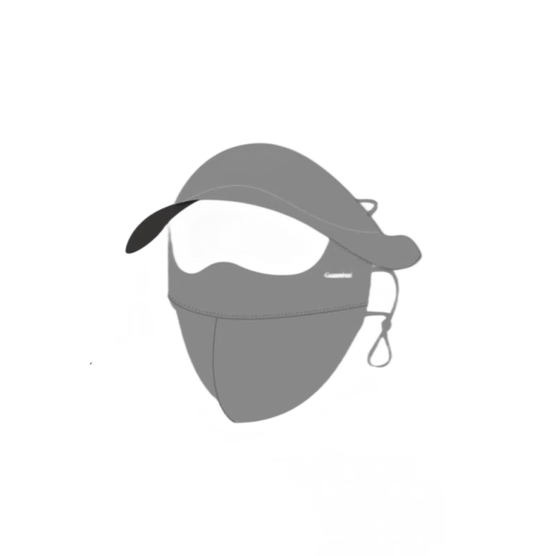 冠辉 夏季冰丝带帽檐遮全脸基尼百搭口罩女防紫外线遮阳大帽檐额面耳一体素颜神器修饰脸型 锦纶 防晒面罩 男女同款情侣款