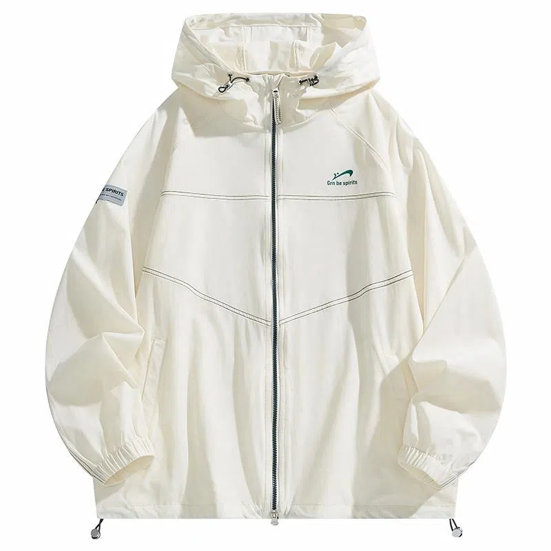 贵人鸟 拼接宽松百搭休闲连帽抽绳防晒服 男女同款