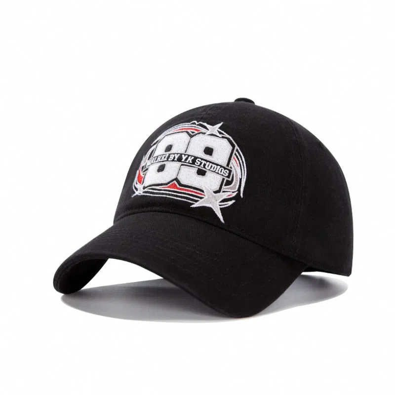 氧气樱桃 刺绣黑白韩版日系宽檐 棉 鸭舌帽 男女同款情侣款