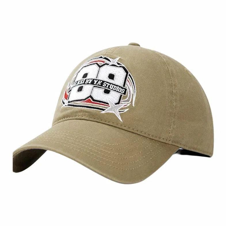 氧气樱桃 刺绣黑白韩版日系宽檐 棉 鸭舌帽 男女同款情侣款