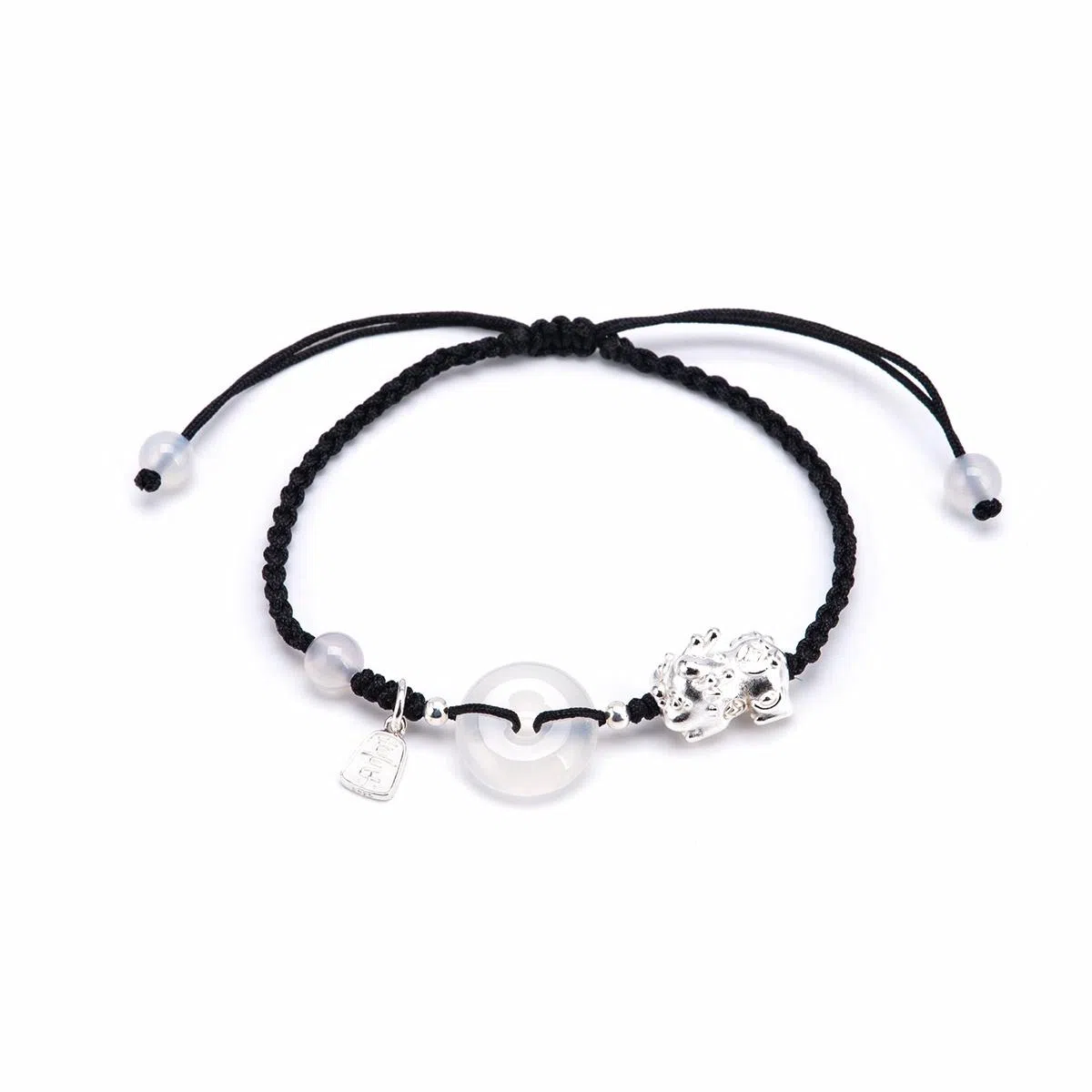 【s925银 招财貔貅】 聆听花开 新中式国风平安扣编绳 平安喜乐文艺风个性时尚复古学生森系高级感可调节#好运 水晶 手绳 男女同款情侣款