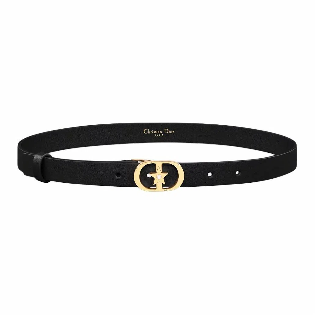 DIOR Oval Star Buckle Belt Black 2CM