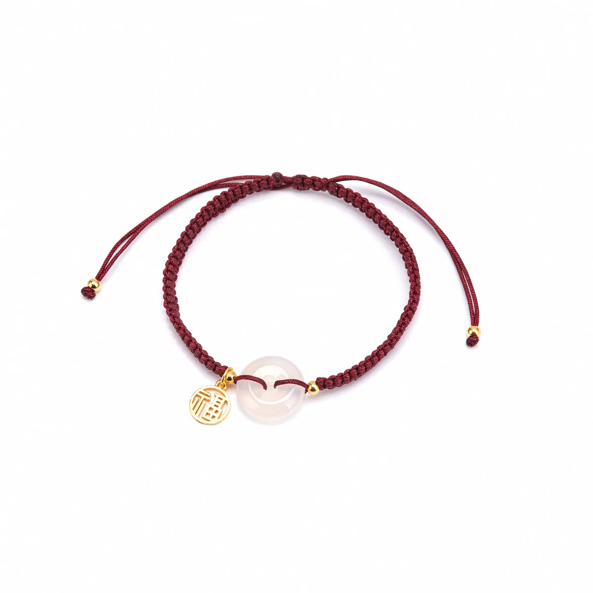 【s925银 福气满满】 聆听花开 新中式国风平安扣编绳 民族风复古个性时尚简约百搭可调节#好运 水晶 手绳 男女同款情侣款