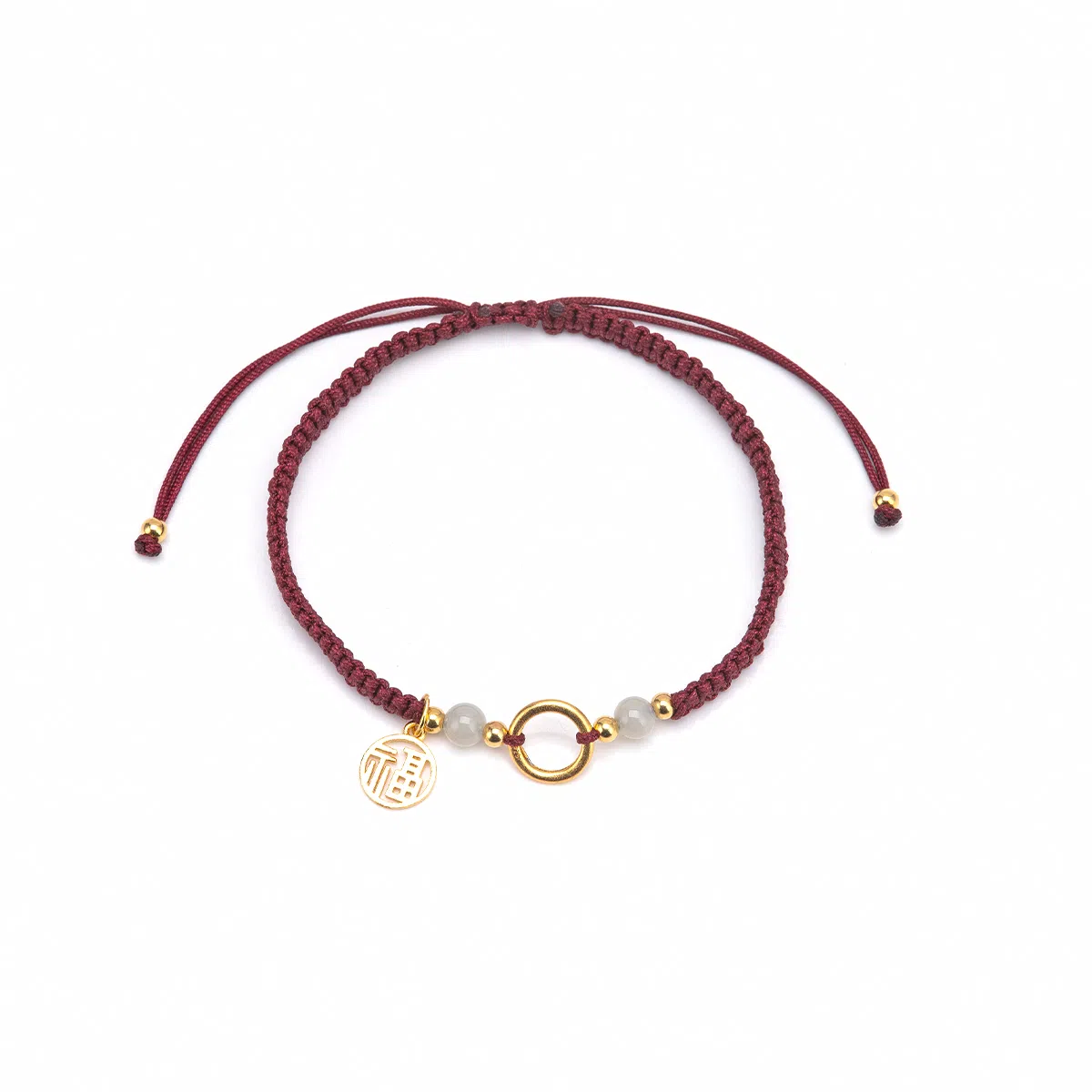 【s925银福气满满】 聆听花开 新中式国风平安扣编绳 国潮转运珠民族风复古个性时尚百搭可调节#好运 水晶 手绳 男女同款情侣款