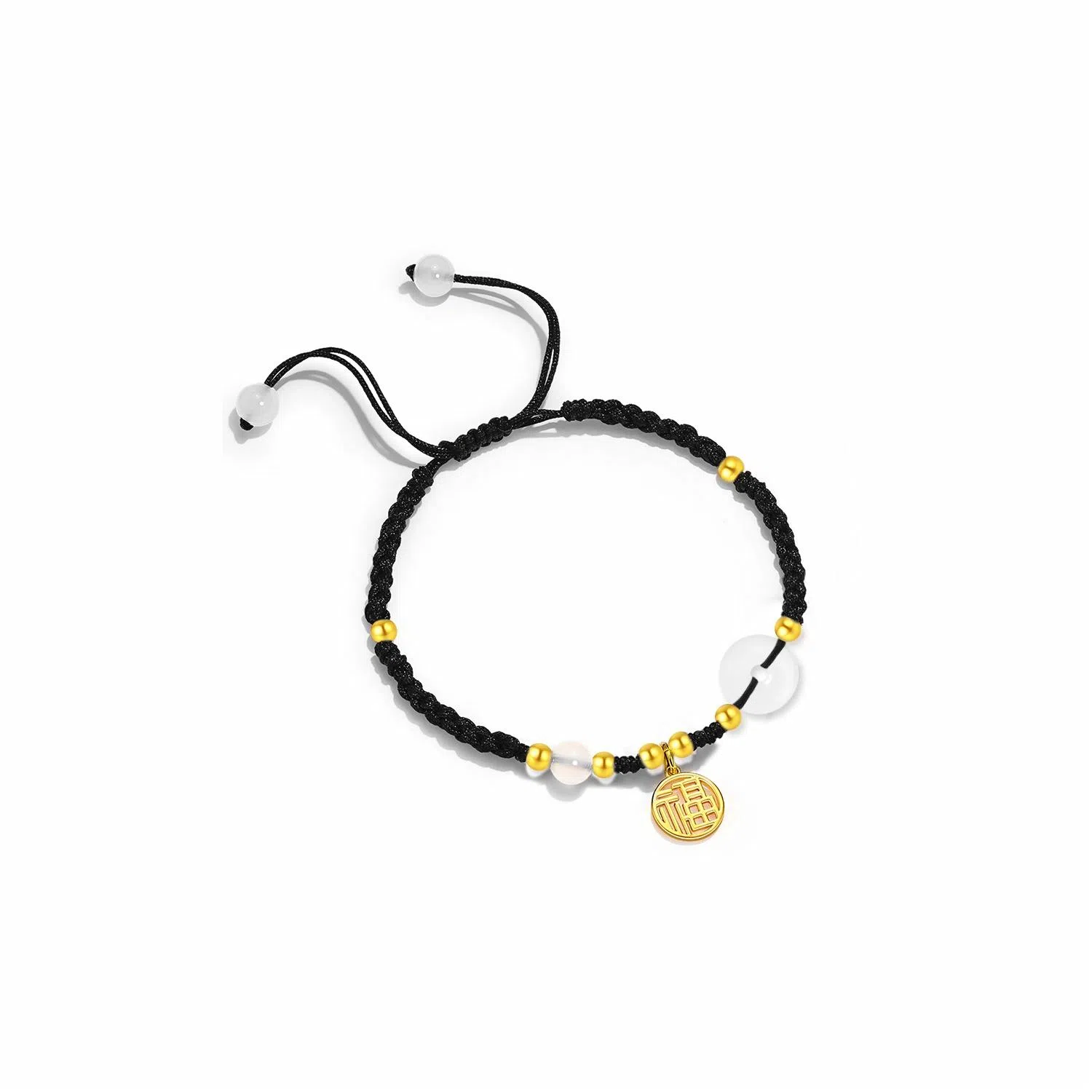 中国珠宝 圆满幸福 转运珠平安喜乐岁岁平安 开运吉祥如意本命年上岸手工编绳好运 玉髓 手链 男女同款情侣款