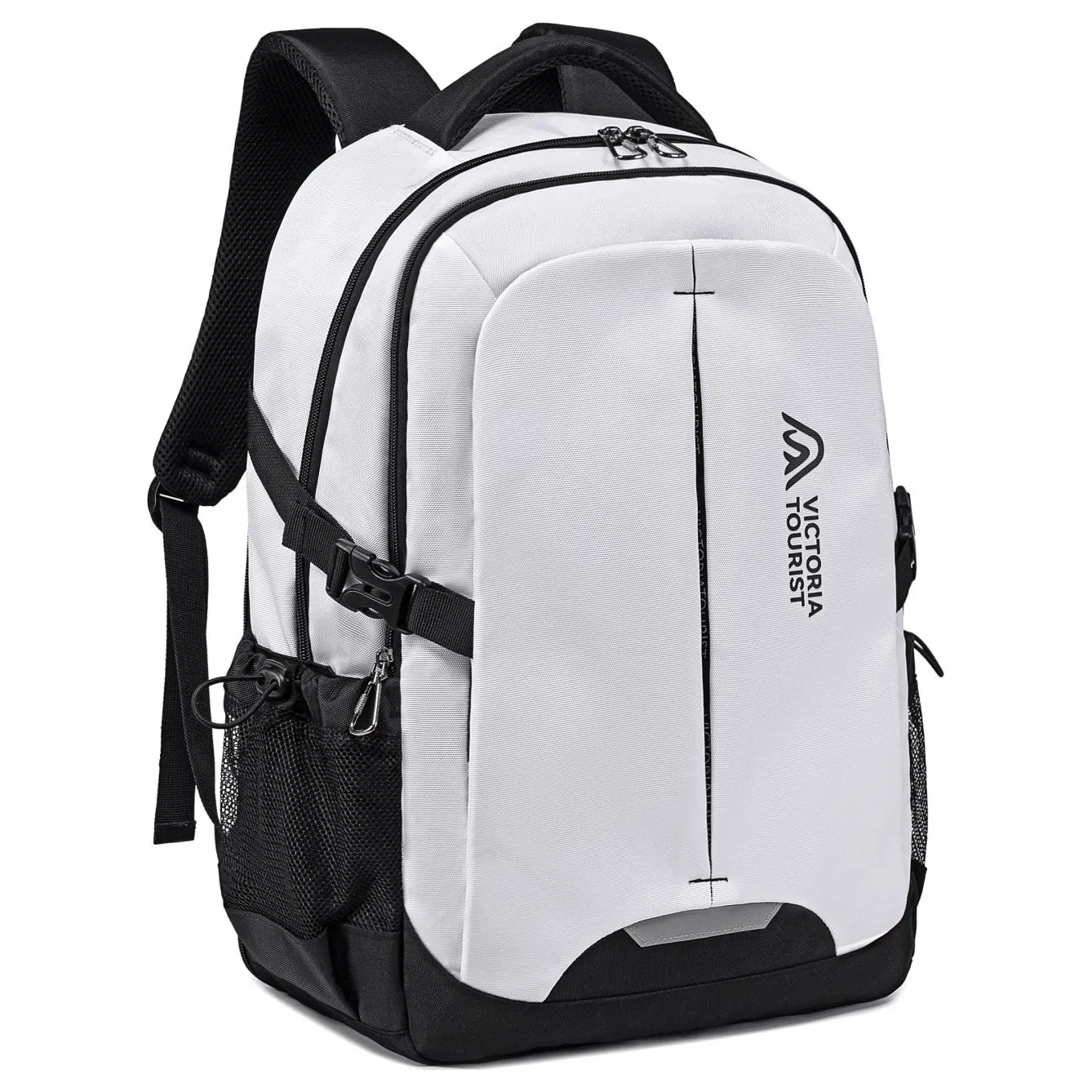 维多利亚旅行者 大容量多功能隔层可扩容收纳学生通勤出差反光轻盈简约设计时尚百搭透气休闲 尼龙 书包背包双肩包 常规 男女同款情侣款 白色