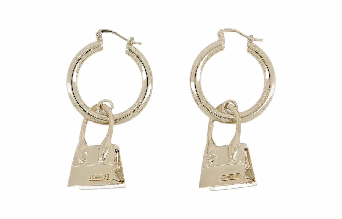 Jacquemus Circle Pendant Earrings Brass