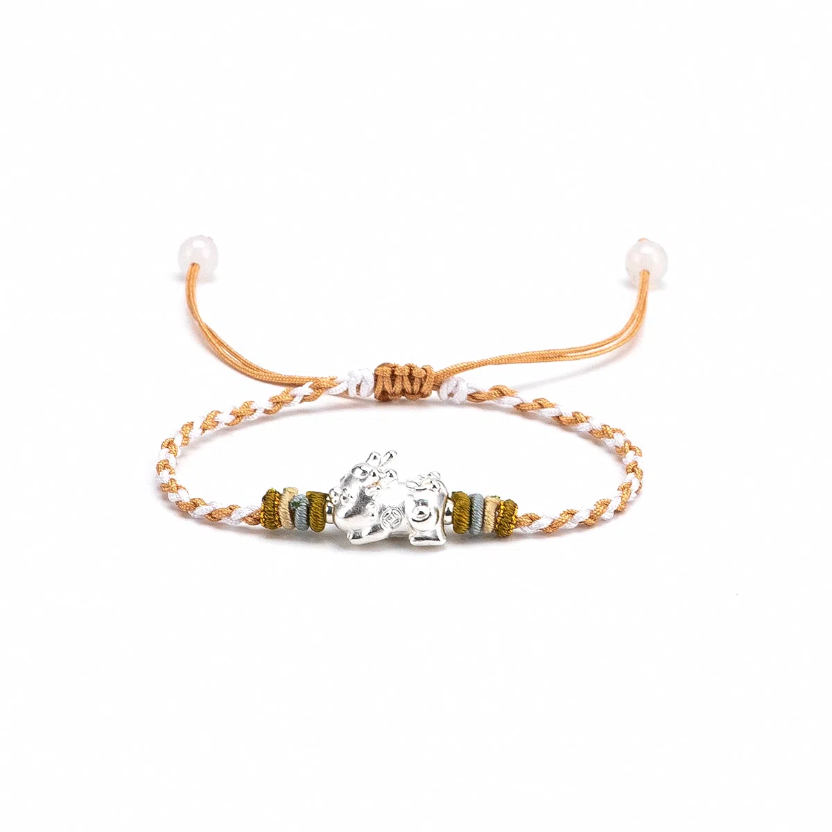 【s925银 不掉色】 聆听花开 新中式国风貔貅编绳招财 国潮民族风文艺简约设计小众时尚气质百搭可调节#好运 水晶 手绳 男女同款情侣款