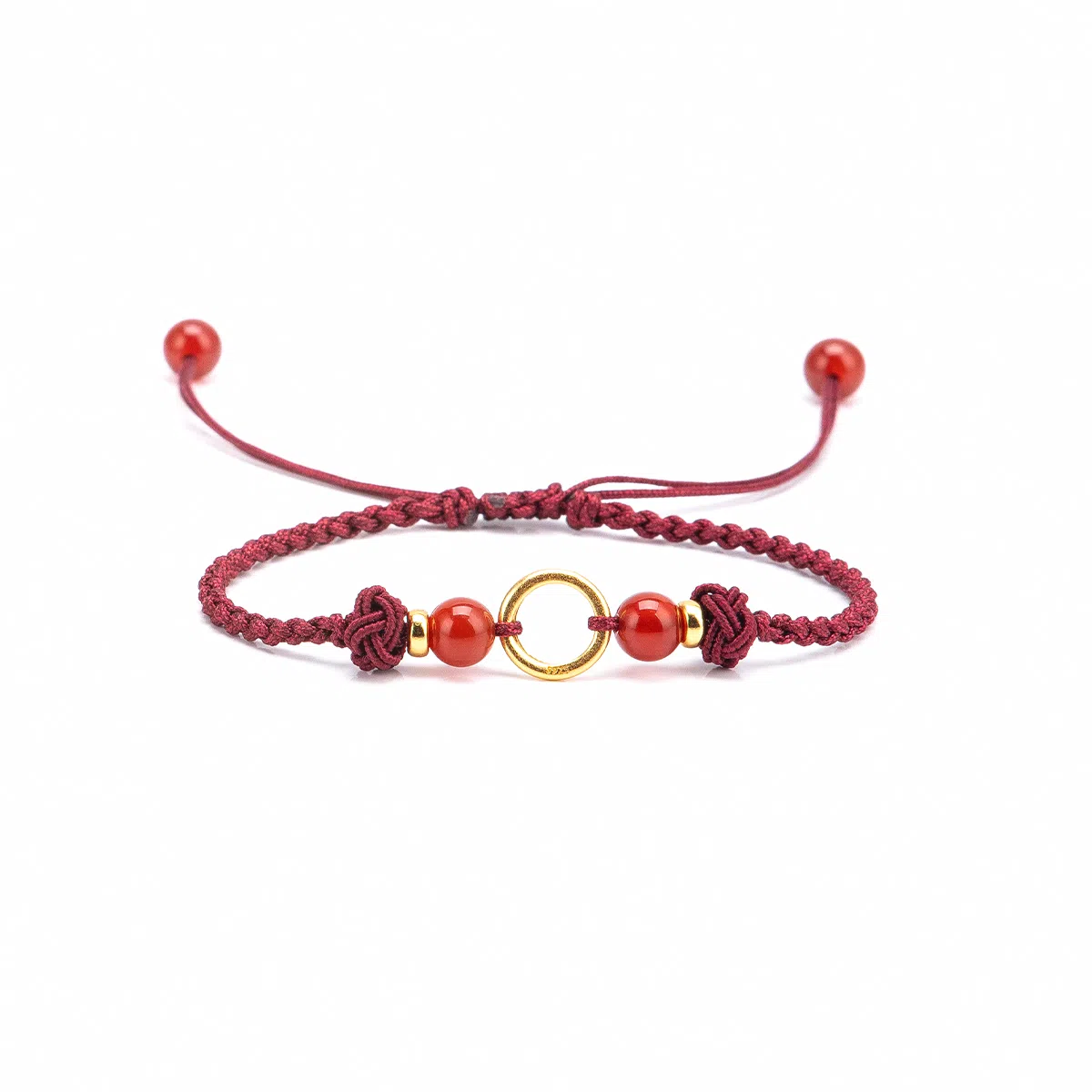 【s925银 一帆风顺】 聆听花开 新中式国风编平安扣编绳红色 复古国潮族风文艺简约设计小众时尚百搭可调节#好运 水晶 手绳 男女同款情侣款