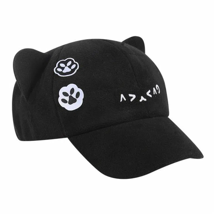 【小猫模拟器】 啄木鸟 二次元萌妹必备甜美可爱猫耳朵日系战士大头围显脸小休闲遮阳防晒宅 聚酯纤维 鸭舌帽 男女同款情侣款