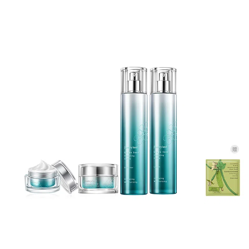 花肌粹 葡萄籽水润沁颜界面水乳精华套装 舒缓维稳紧致保湿滋润补水补水滋润型 两件套/三件套/四件套