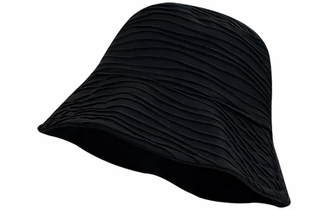 优幽兰 韩版小众设计感波浪纹双面防晒春夏小众显脸小水桶帽百搭休闲高级感防紫外线遮阳纯色盆帽素颜遮脸 棉 渔夫帽 女款