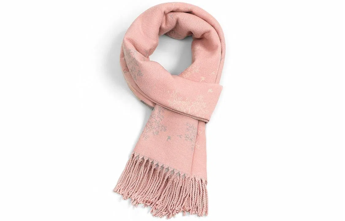 优幽兰 经典款发财树图案防风防寒保暖护脖子休闲 绒线围巾 女款