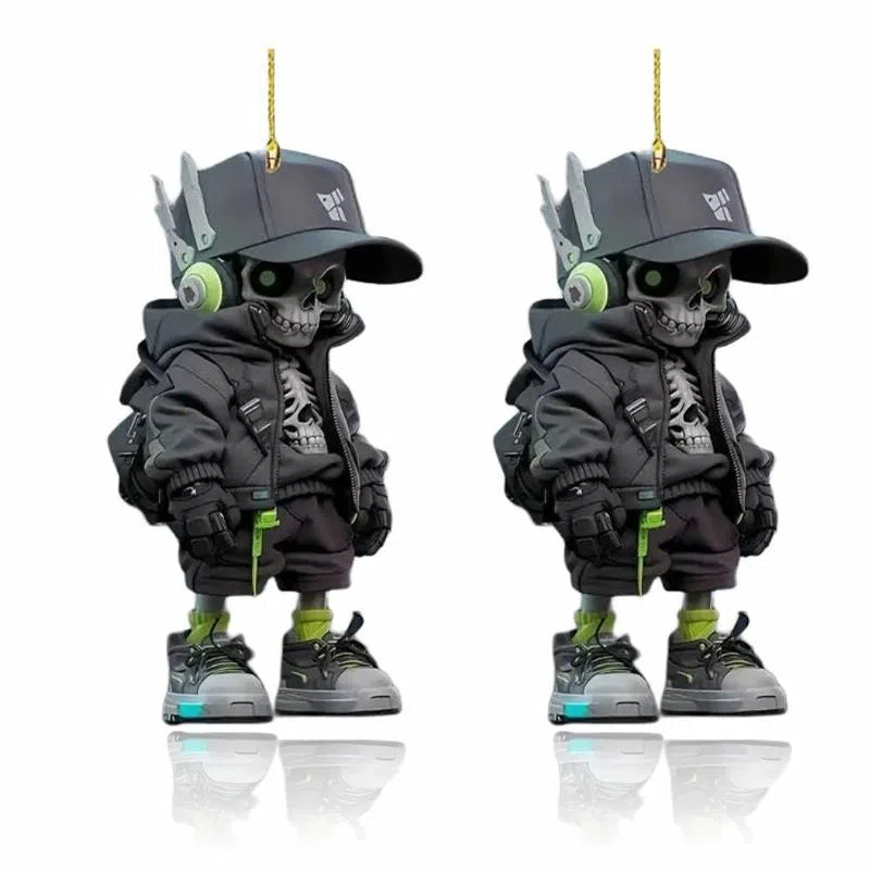 Qiantu 2D Creative Skull Keychain