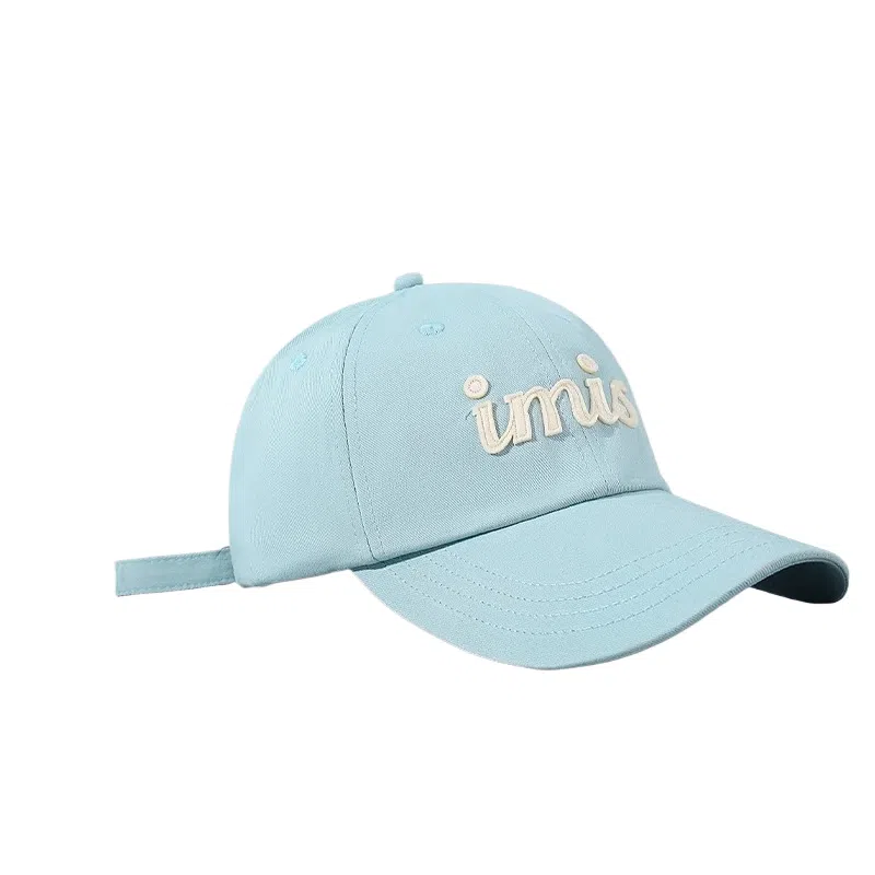 大头围字母刺绣韩版百搭春夏宽帽檐显脸小复古软顶鸭舌帽 棉涤材质 棒球鸭舌帽 女款
