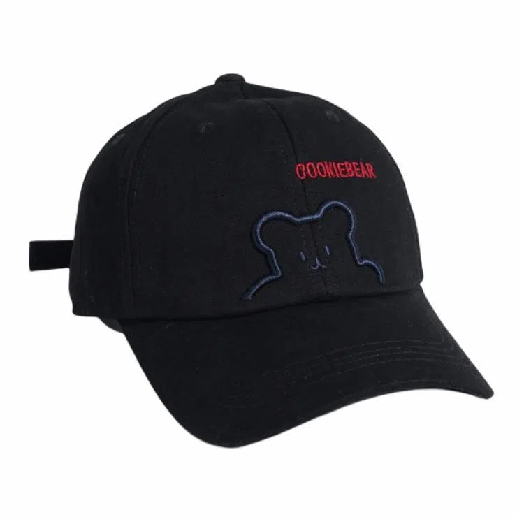 优莲茵 简约创意小熊刺绣字母米色 休闲遮阳 棉 鸭舌帽 男女同款情侣款