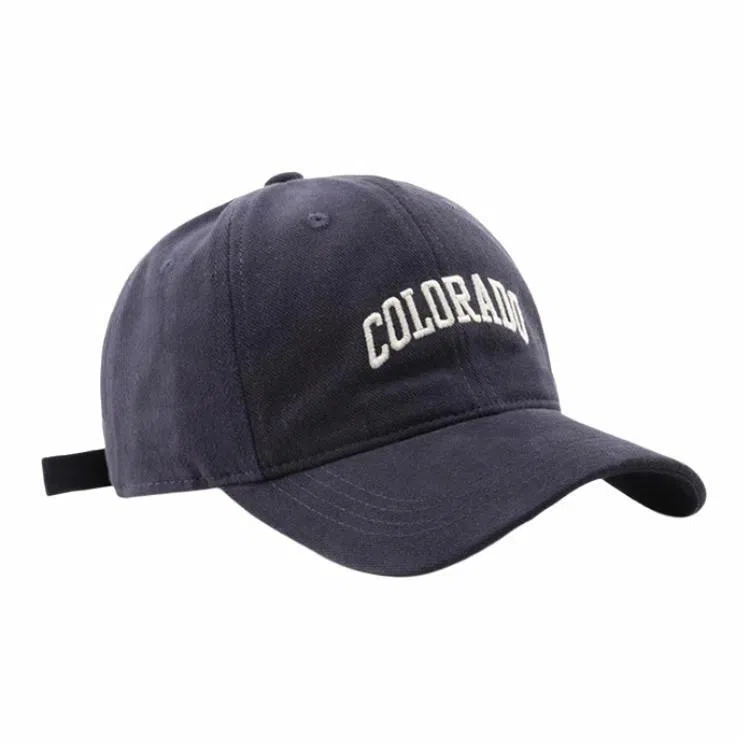 【Colorado刺绣 时尚百搭】 攸委 美式复古大头围显脸小鸭舌帽女 棉 韩版遮阳棒球帽加大加宽帽檐 深顶帽子 男女同款情侣款