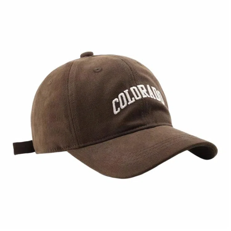 【Colorado刺绣 时尚百搭】 攸委 美式复古大头围显脸小鸭舌帽女 棉 韩版遮阳棒球帽加大加宽帽檐 深顶帽子 男女同款情侣款