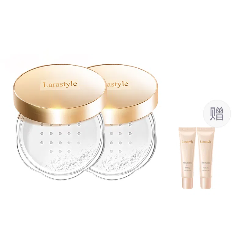 拉雅时代 清透底妆蜜粉套装 哑光奶油肌雾面 定妆散粉不易脱妆卡粉